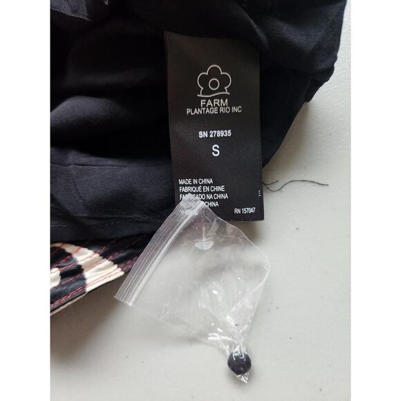 NWT Farm Rio x Anthropologie Geo Toucan Mini Dress Sz S White/Black #G5402 - Picture 10 of 12